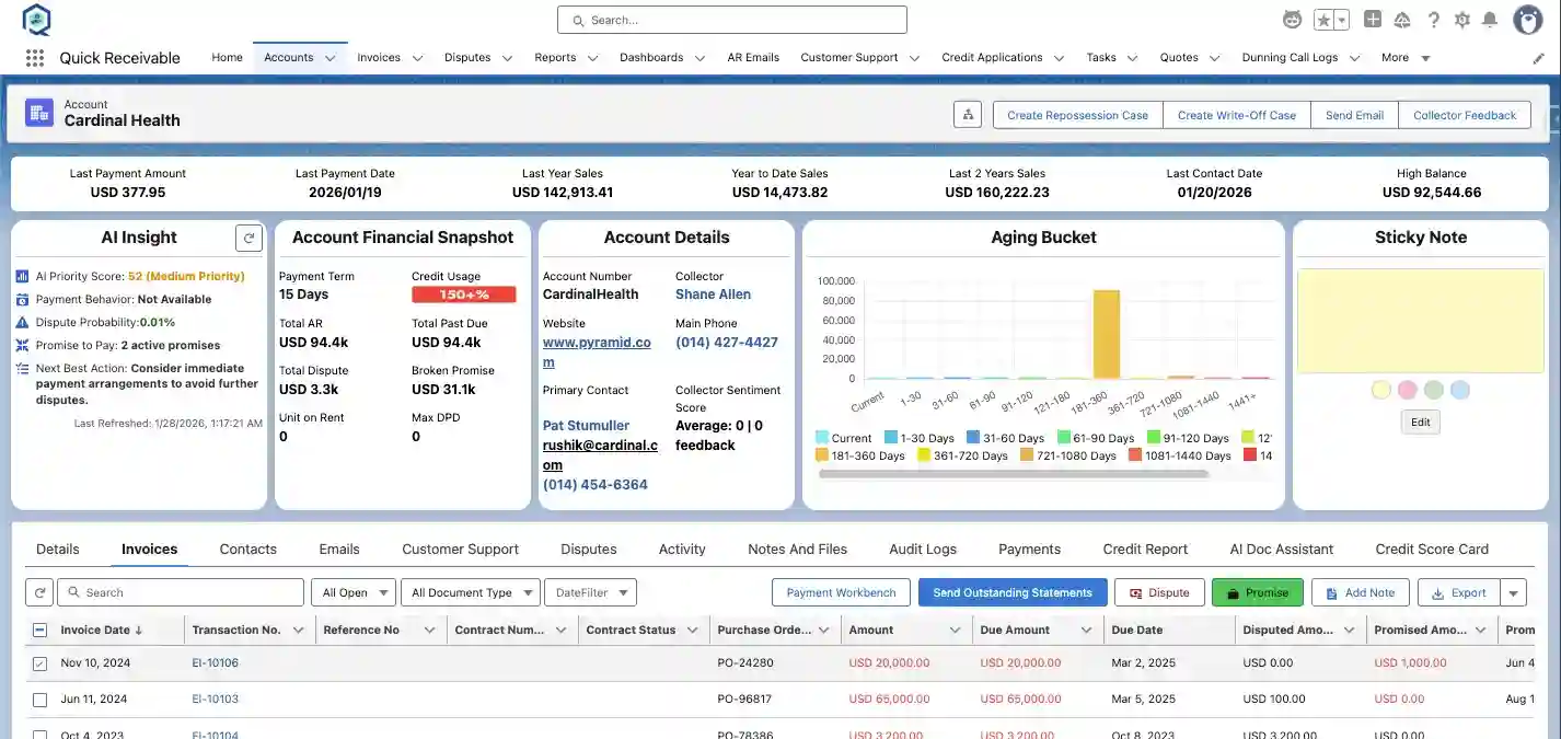 customer dashboard