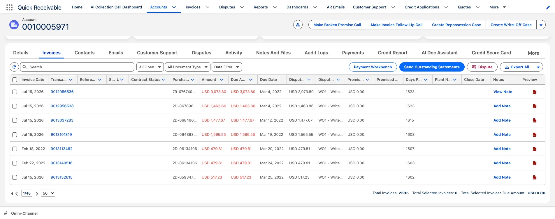 Accounts & AR Visibility