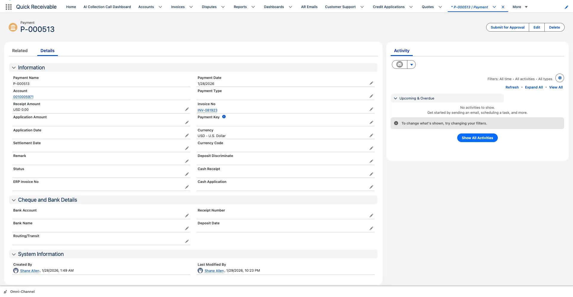 Payment Tracking